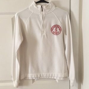 Small Stanford University Logo White Quarter Zip